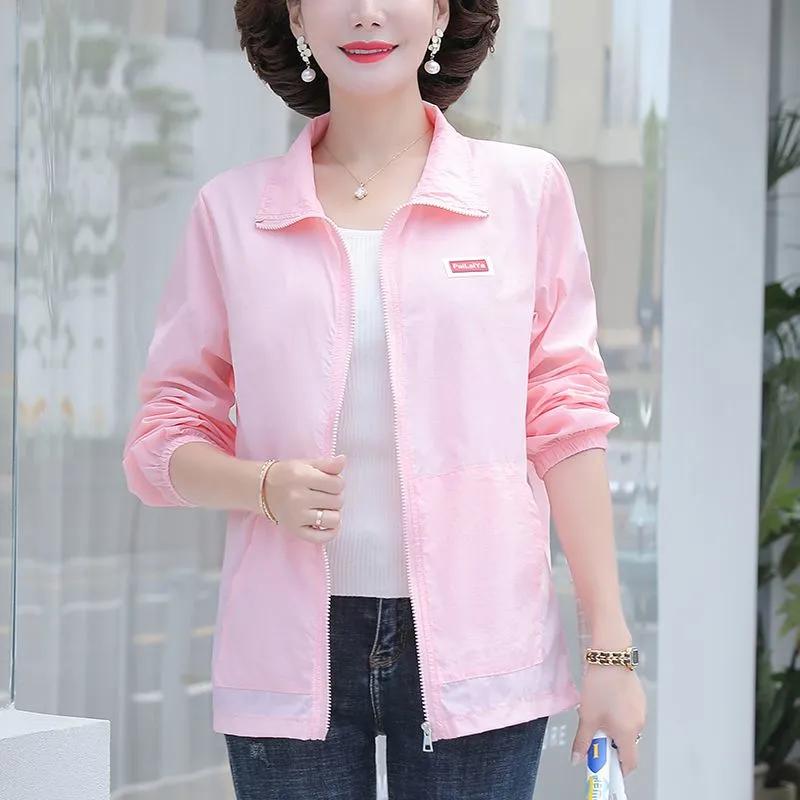 

Женское летнее короткое свободное дышащее солнцезащитное пальто однотонное простое легкое пальто XS