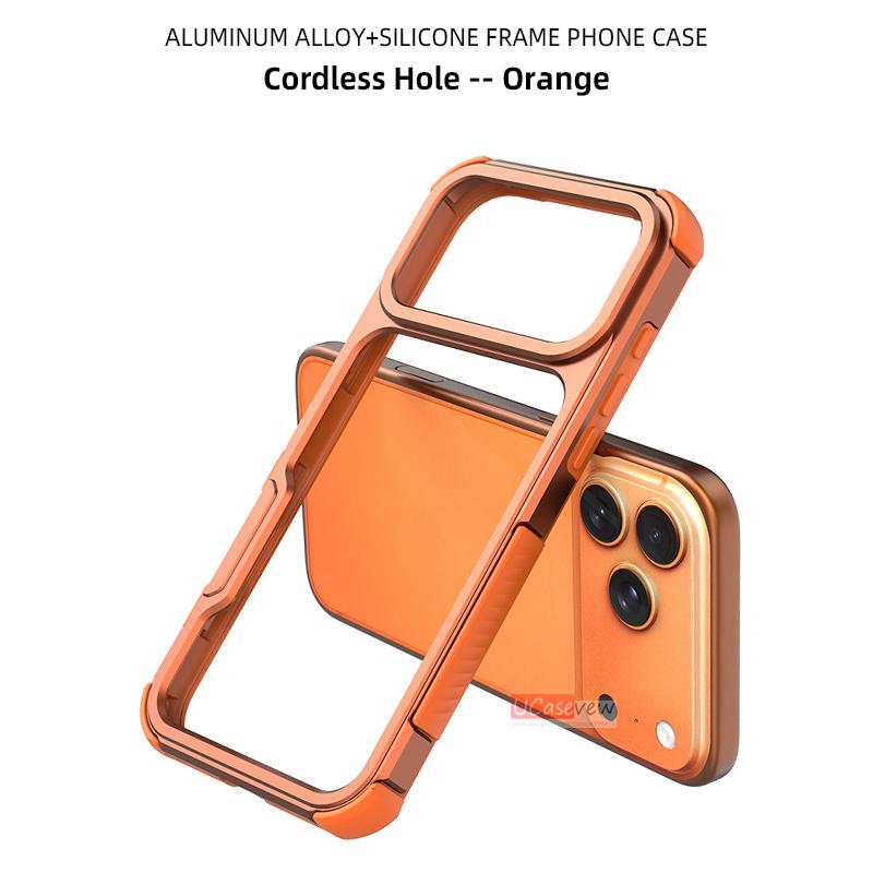 Aluminum Alloy Bumper Case for iPhone 18 16 17 Pro Max 16 17 18Open Back Frame with Cushioned Corners and Camera Edge Protection
