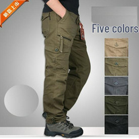 Men's Autumn Multi-Pocket Windproof Workwear Pants - Long, Wear-Resistant, Trendy Casual Trousers