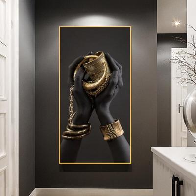 Black Hand With Golden Jewelry Canvas Paintings Posters And Prints African Art Modern Pictures Home Wall Decoration Background Wall Decoration