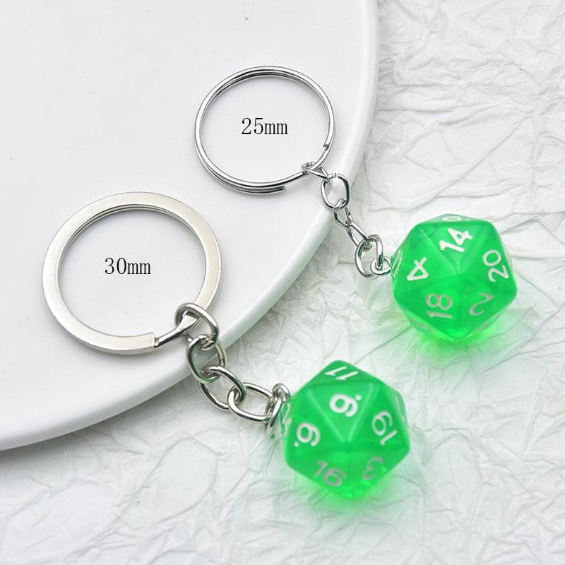 Colorful Acrylic 20-Sided Dice Shaker Pendant for Handmade Jewelry