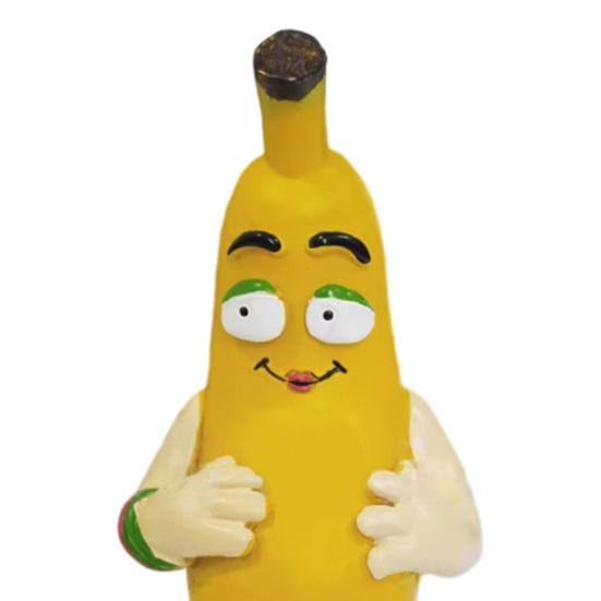 Mini Banana Figurine Ornament, Funny Banana Man Desktop Decoration with Happy And Angry Expressions, Resin Cute Collectible for Home Office Gift