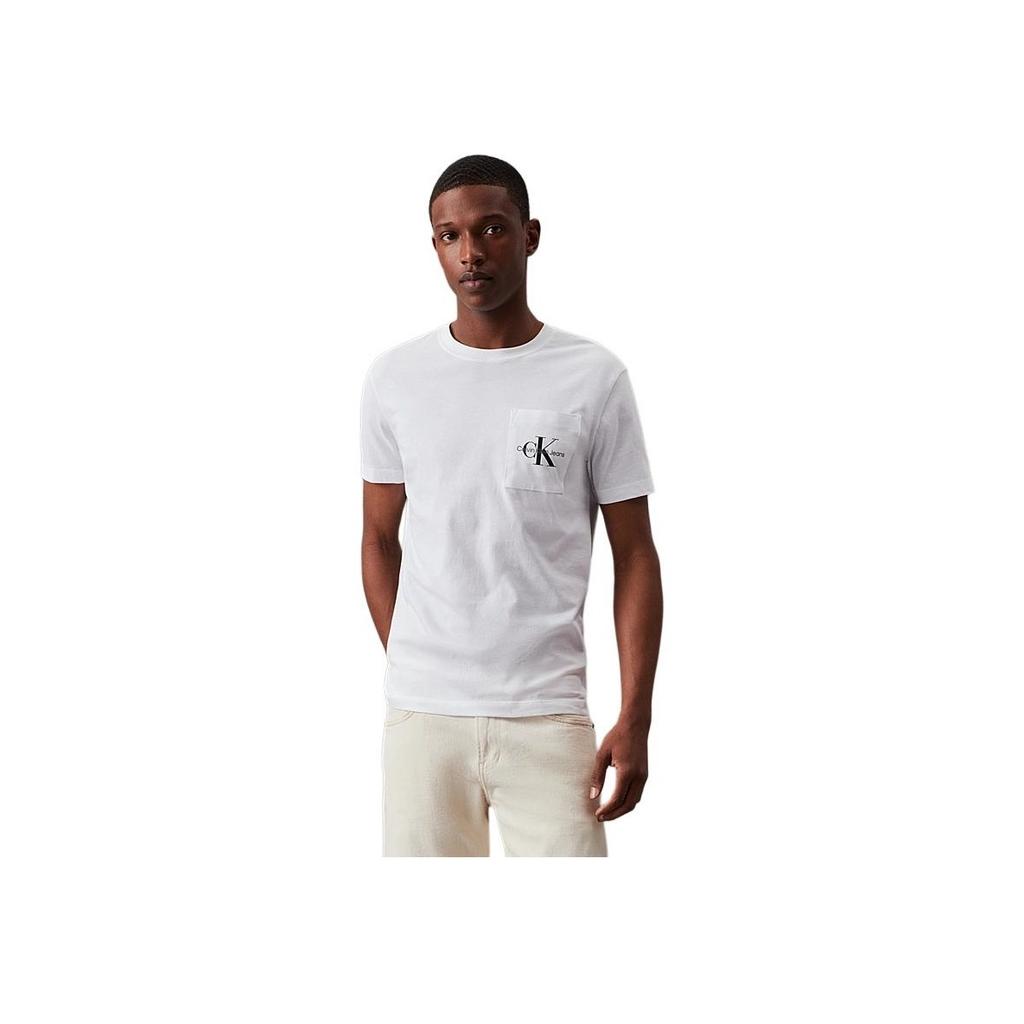 Calvin Klein Jeans Slim Fit Round Neck T-Shirt With Letter Pocket Men Tops Bright-White J30J320936-YAF