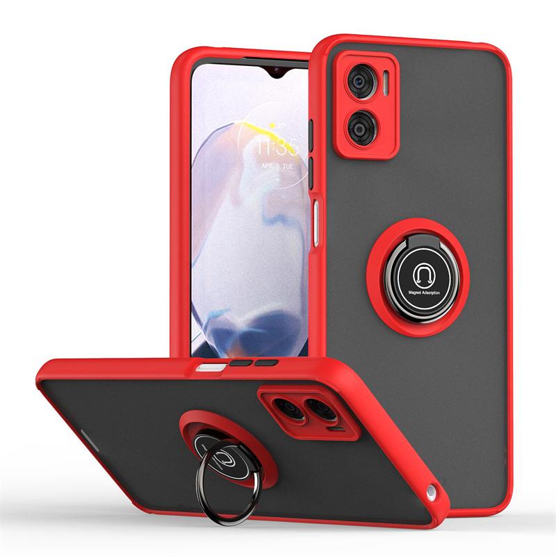 For Motorola E22 E22i Case Shockproof Matte Hard PC Armor Case For Moto E 22 E13 E20 E40 Magnetic Holder Ring Stand Back Cover