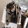 Soft Heart Knitted Scarf Acrylic Fibers Long Thickened Shawl Large Double-sided Scarf  Winter