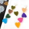 Geometric Love Heart Earring Epoxy Resin Silicone Mold Luggage Bag Tags Casting Molds with Hole for DIY Crafts Making