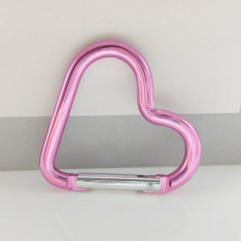 Heart-Shaped Multicolor Aluminum Carabiner: Lightweight Quick-Release Keychain for Outdoor Backpacks