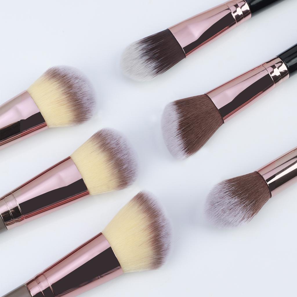 3Pcs Double Head Multi-Function Makeup Brush Set Wood Handle Powder Blusher Brush Foundation Make-up Brush Beauty Tool