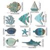 10Pcs/Set Fish Wall Decor Wooden Fish Hanging Beach Theme Bathroom Art Nautical Coastal Ocean Home Decoration