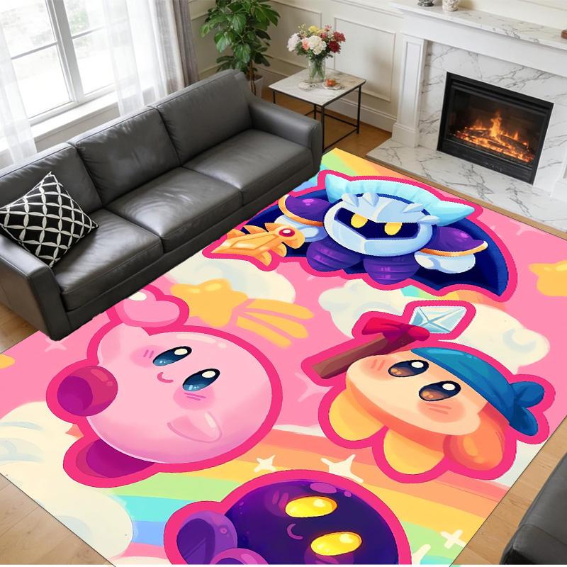 Kirby Druck Kristall Samt Plüsch Teppich Anti?Slip-Verschleiß?Robuster Bodenbelag Teppich für Innenbereich Haushalt Heimdekoration