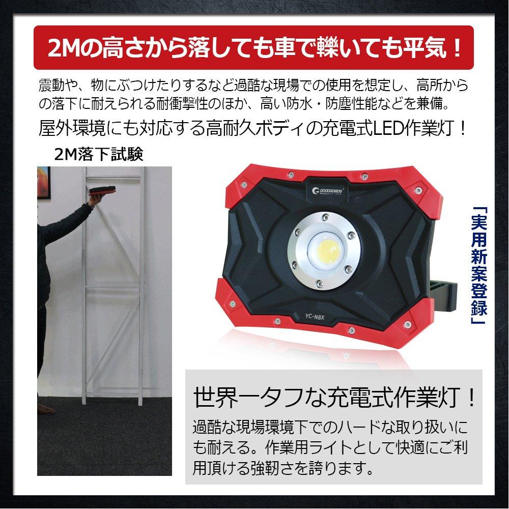 Good Goods 30W LED Rechargeable Work Light, IP65 Waterproof, 3600LM High Brightness, Smartphone Charging, Work Light, Rechargeable Floodlight,