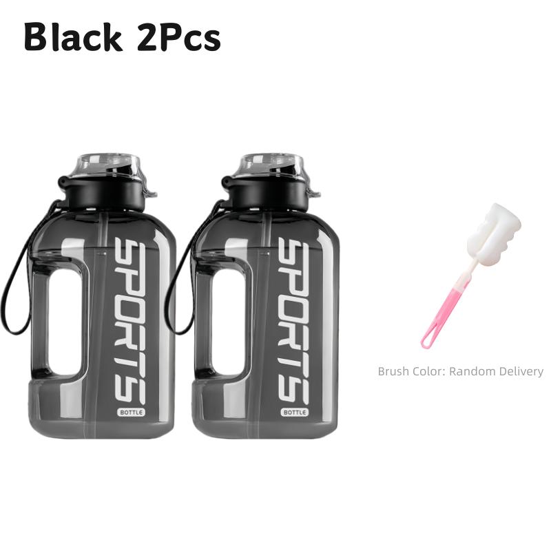 1200ml Sport-Wasserflasche mit großem Fassungsvermögen mit Strohhalm, auslaufsichere Trinkflaschen aus Kunststoff, Outdoor-Reisen, Wandern, Fitnessstudio, Krüge, BBA-frei