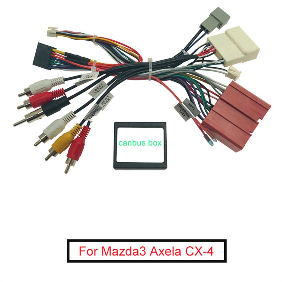 Car 16pin Stereo Radio Wiring Harness Cable W/Canbus Box For Mazda3/ Axela /CX-4