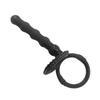 Double Hole Silicone Anal Plug & Bead Lock Ring for Men & Women