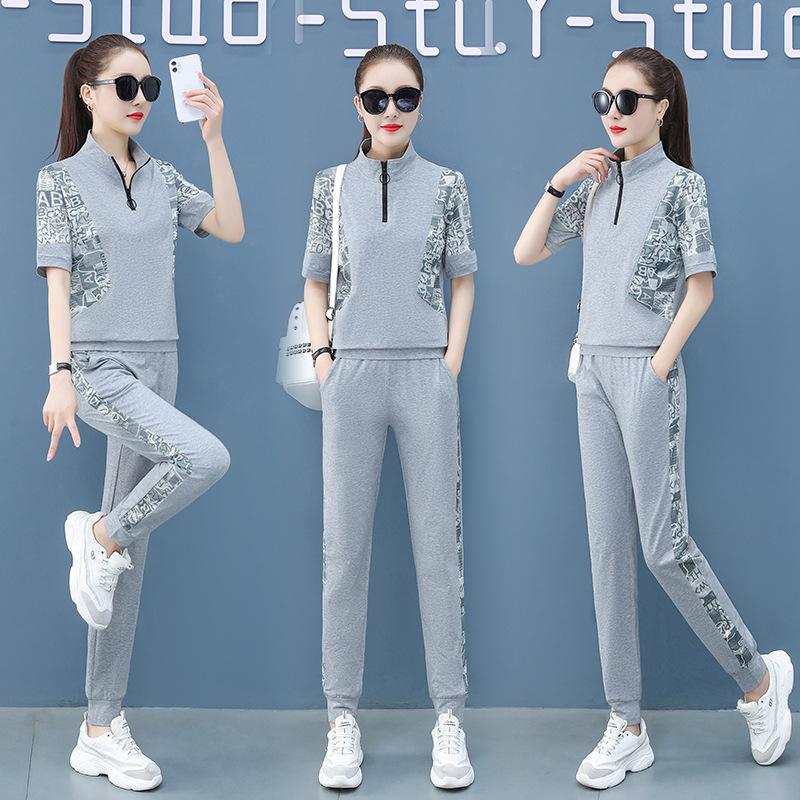 Модный костюм Брюки Женские летние спортивные и леггинсы для отдыха из двух частей Костюм — фото 5