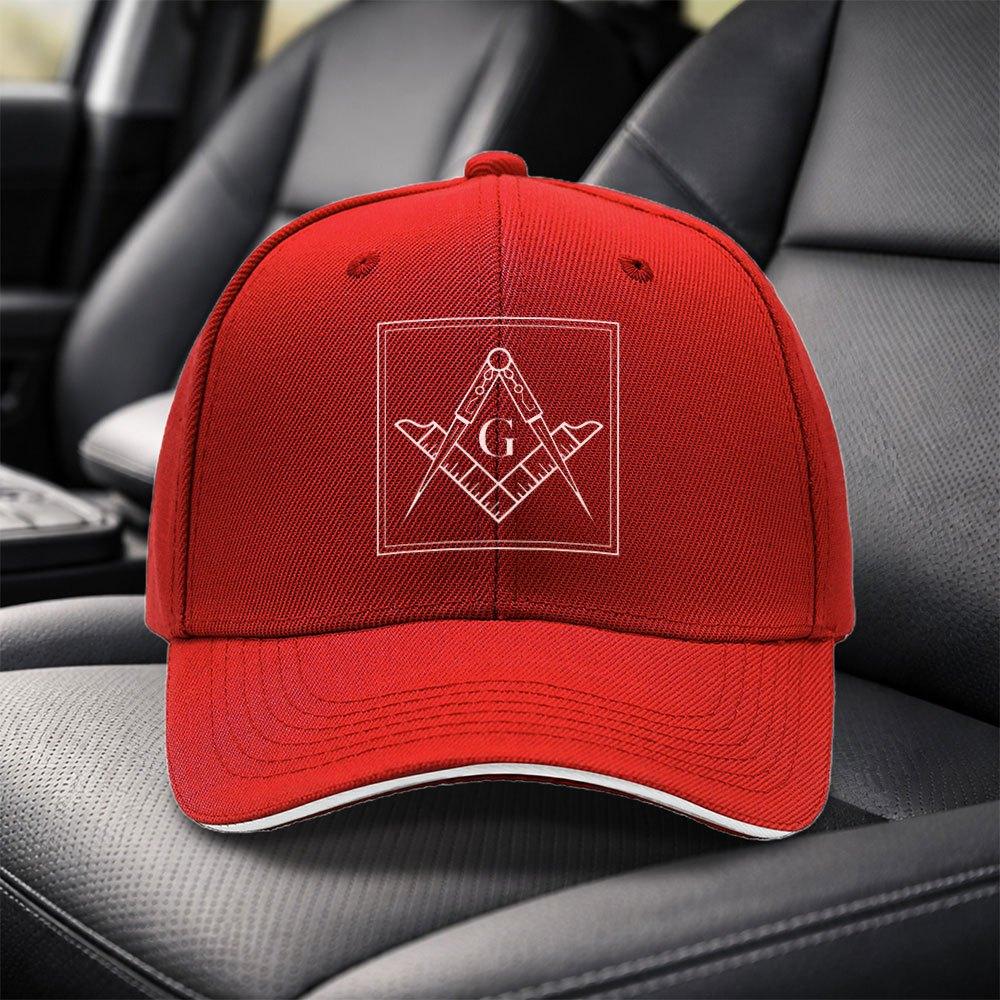 Masonic Logo Baseball Cap Black Adjustable Unisex Visor Hat