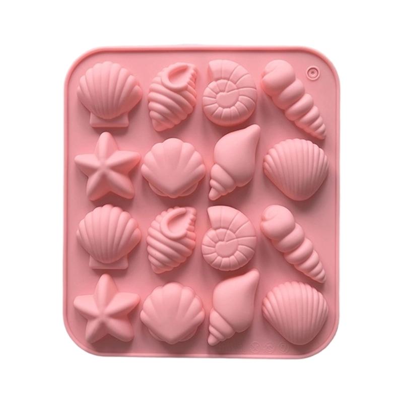Nonstick Heat Resistant Silicone Baking Molds 16 Cavity Shell Starfishes Chocolate Cake Candy Mould Kitchen Gadget