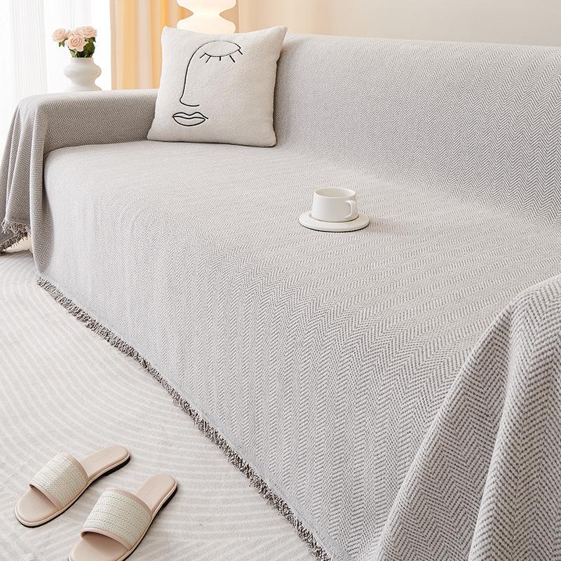 Four Seasons Universal Chenille Sofa Set One-Piece Simple Modern Minimalist Solid Color Full Cover Towel Cloth Bedroom Living Room
