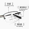 Photochromic Reading Glasses Titanium Alloy Frame Sun Glasses Men Presbyopia Glasses for Both Near and Far Use+100 To +400