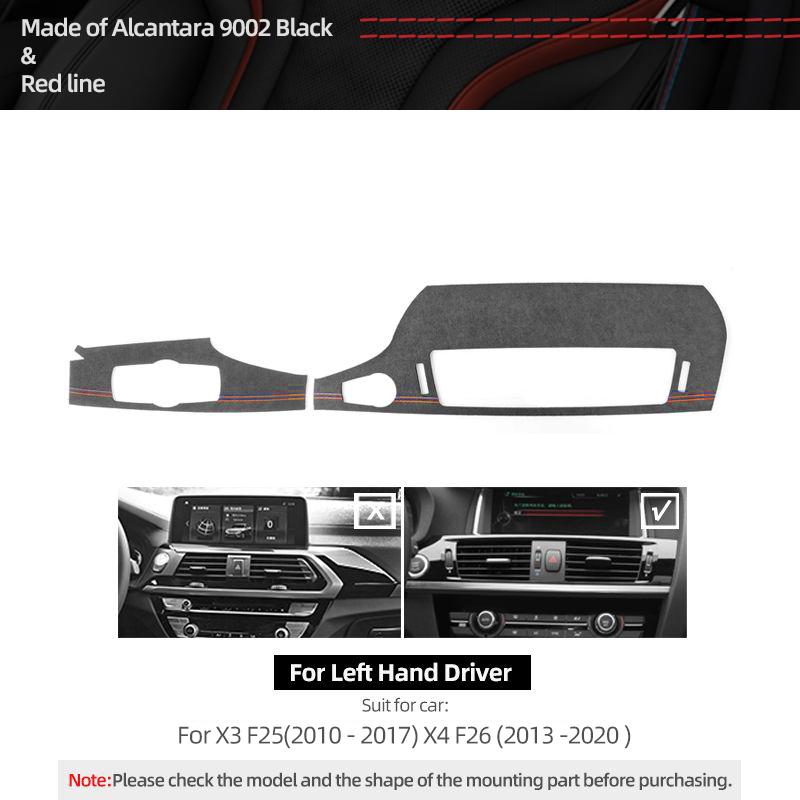 For BMW X3 F25 X4 F26 Made of Alcantara Center Console Air Vent Outlet Trim Frame Performance Stickers Car Interior Accessories