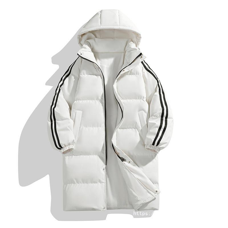 Cotton Clothes Men's New Winter Thickened Medium and Long Cotton Clothes Men's and Women's Large Size Hooded Warm Bread