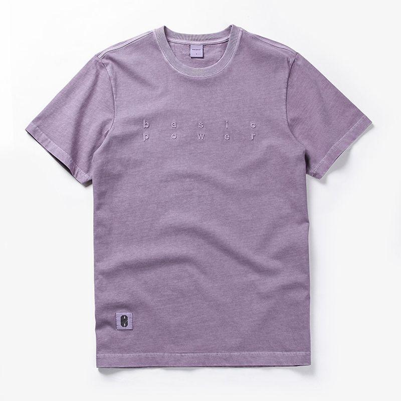 American Vintage 300G Heavy High Weight Cotton Embroidery T-shirt Men's Short Sleeve Bottoming Foreign Trade Men's Cotton T-shirt