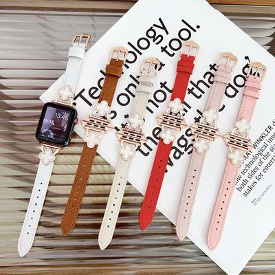 Metal Tokalı Deri Rahat Apple Watch Bandı 42/44/45/49mm 38/40/41mm Apple Watch Tüm Seriler için