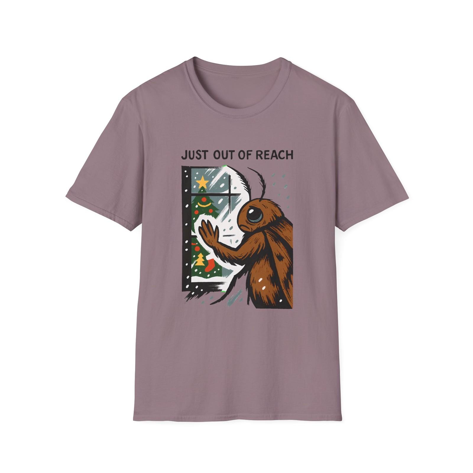 Unisex Softstyle T-Shirt Mens Womens Tees Top Giant Moth Frosted Window Christmas Surreal Winter 3XL