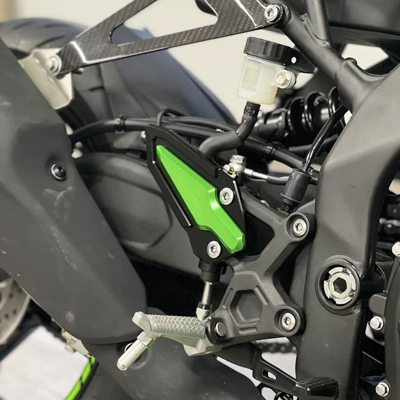 motokano Footpeg Heel Plate Guards for ZX-25R, ZX-4R, and ZX-4RR SE (Green)