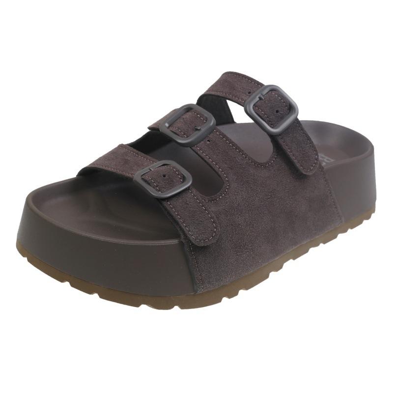 

Ретро Мори однословные Бокен крутые тапочки для женской верхней одежды 2025 весна и лето новые толстоподошвенные пляжные сандалии для отдыха на море 40