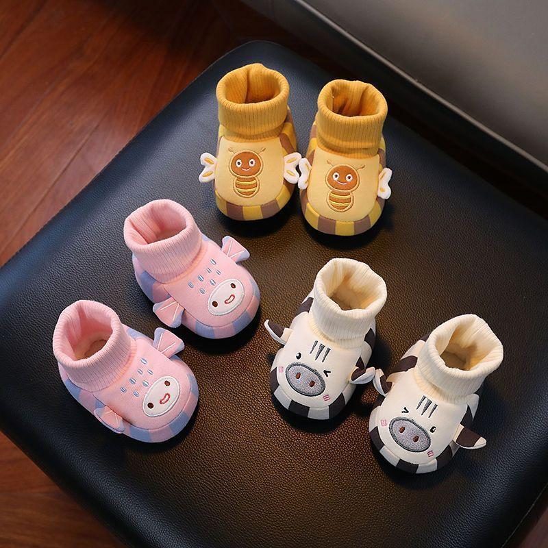 Baby Autumn Cotton Socks Shoes With Nonslip Sole For Toddler Learning To Walk