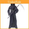 Costume Misterioso Orrore Mietitore Unisex per Bambini con Occhi Rossi Luminosi e Falce per Divertimento di Halloween