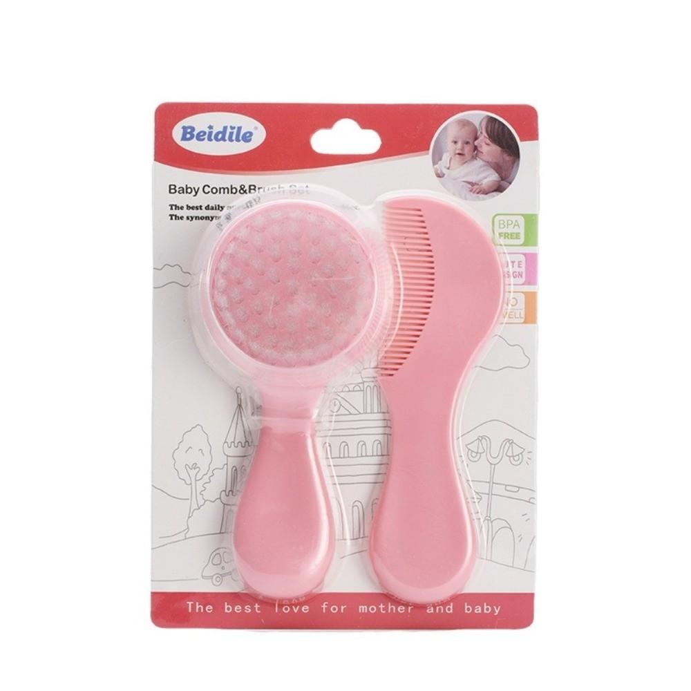 2 PCs Scalp Massage Baby Grooming Kit Plastic Newborn Hair Brush Soft Bristle Scalp Brush