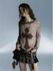 Y2K Cross Print Knit Crew Neck Women's Sweater