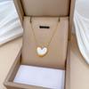 Titanium Steel Pendant Necklace Tilted Shell Heart Clavicle Chain New Necklace  Jewelry Accessories