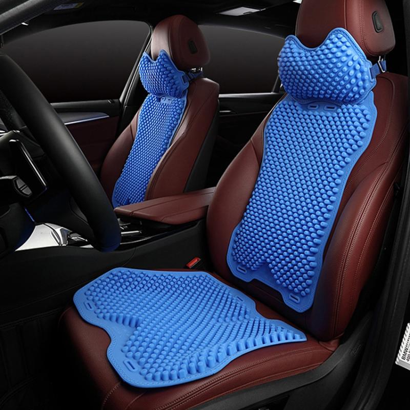 

Silicone Lumbar Back Support Pad Summer Breathable Back Rest Blue