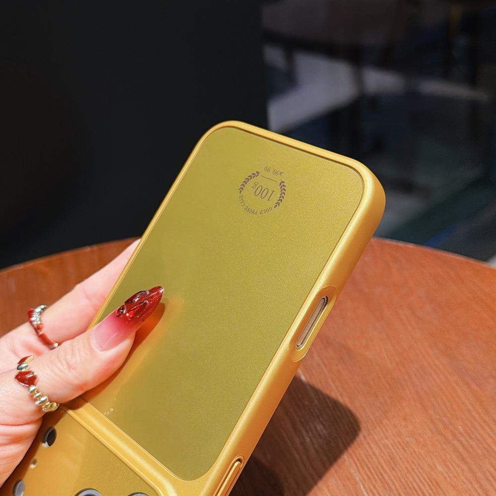 Gold Case For iPhone 15Pro/16Pro Upgrade to 17Pro Ultra-Thin Matte Back Film 13/14/16ProMax/12 17 Style Protective Frame Cover