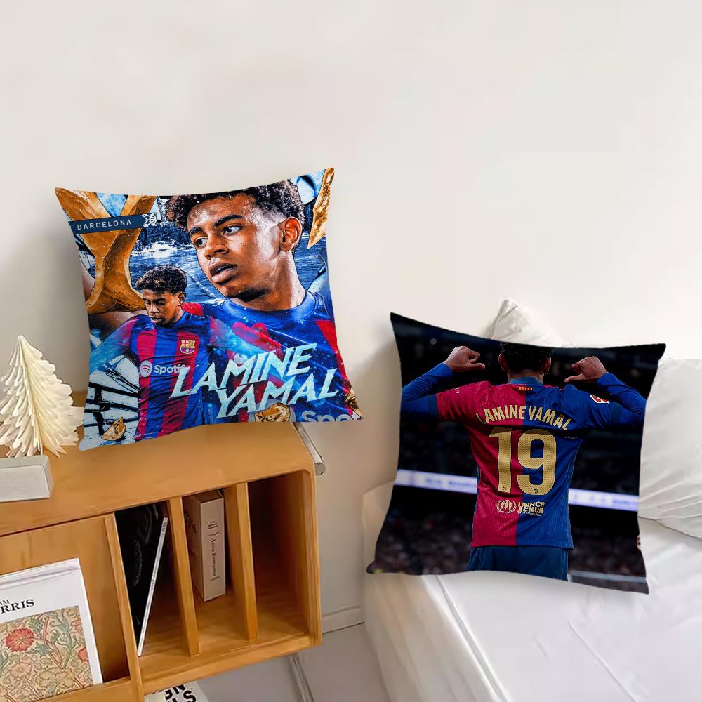 Sports Football L-Lamine Y-Yamal Cushion Cover Living Room Headboard Bedroom Office Cushion Cushion Sofa Nap Time Pillow Case