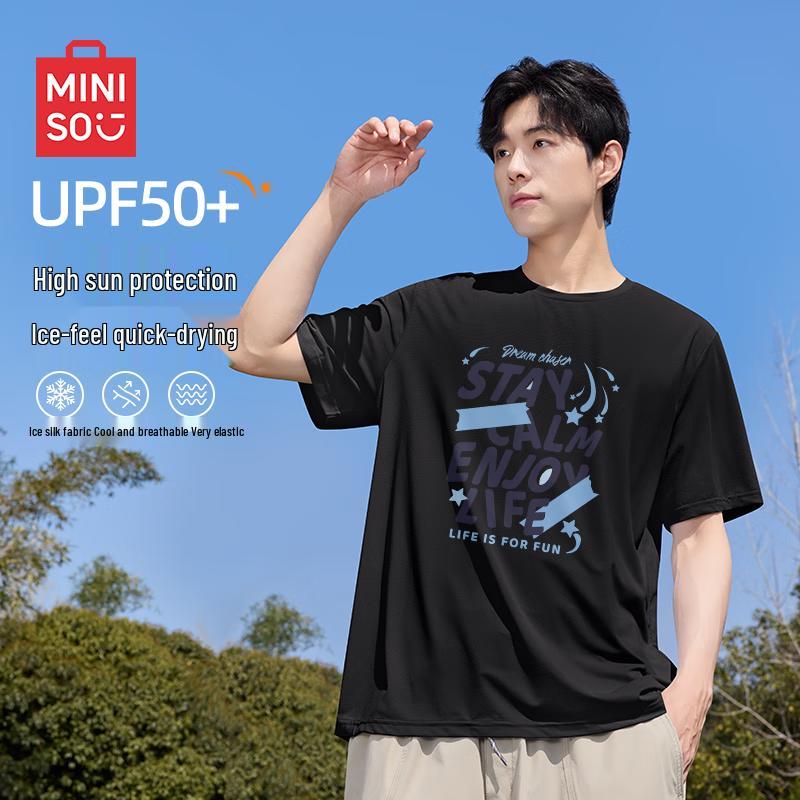 MINISO Men s Quick-Dry Sun Protection Graphic T-Shirt XL