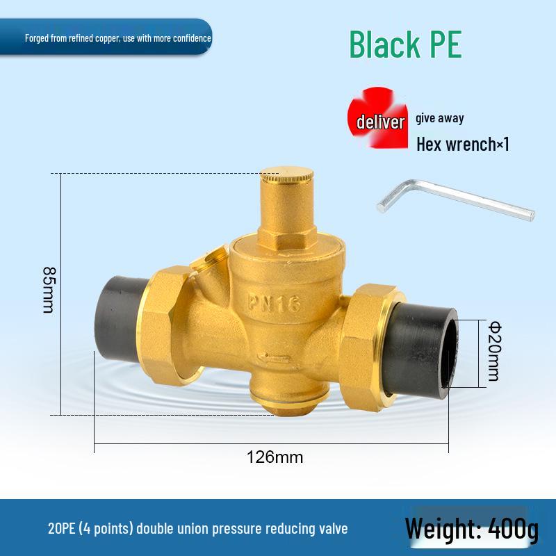 Water Pipe Pressure Reducing Valve for Home Heaters - PPR20/25/32, 4-Point PE Fitting