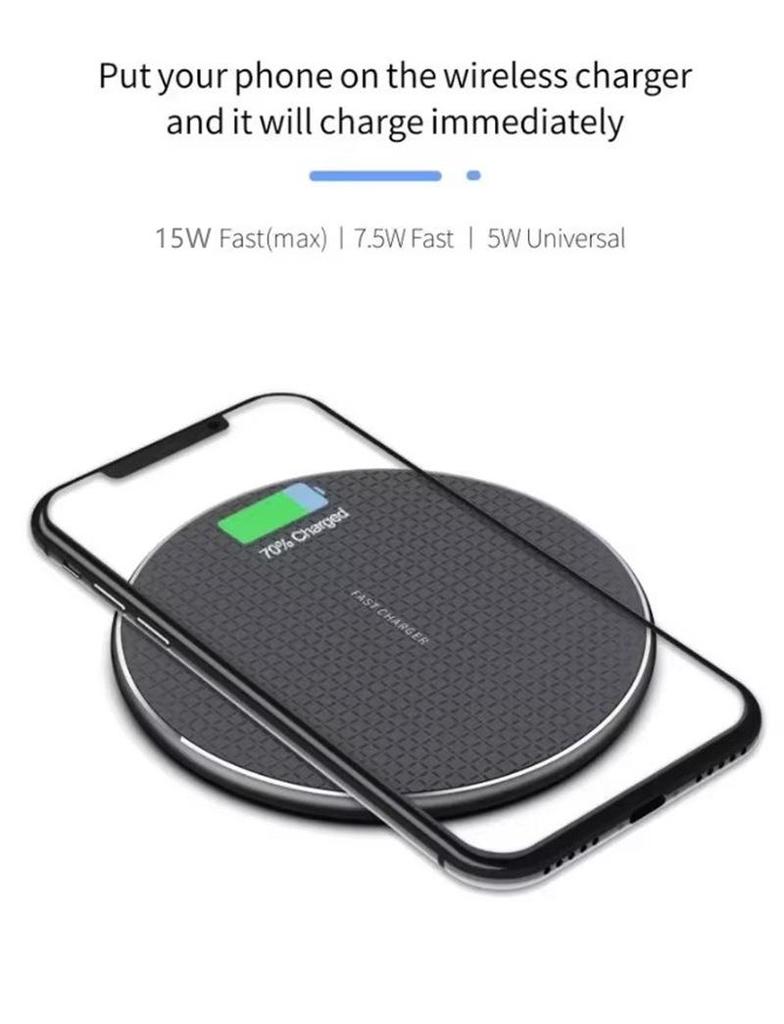 15W Wireless Charger Compatible with Apple & Samsung, 10W Desktop K8 Aluminum Alloy Charger