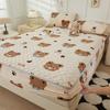 Mother-and-baby Milk Velvet Padded Bedspread with Cotton Padded Single and Double Simmons Bedspread Mattress Protective Cover