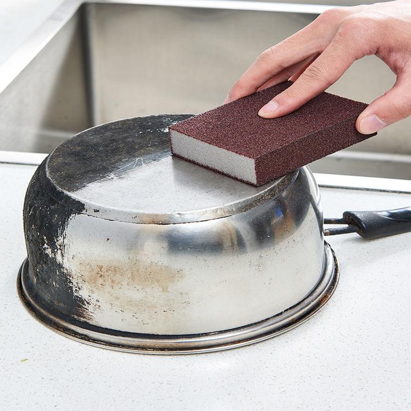 Kitchen Sponge Removing Rust Carborundum Eraser Cleaning Brush Descaling Clean Rub Cooktop Pot Kitchen Sponge Tools
