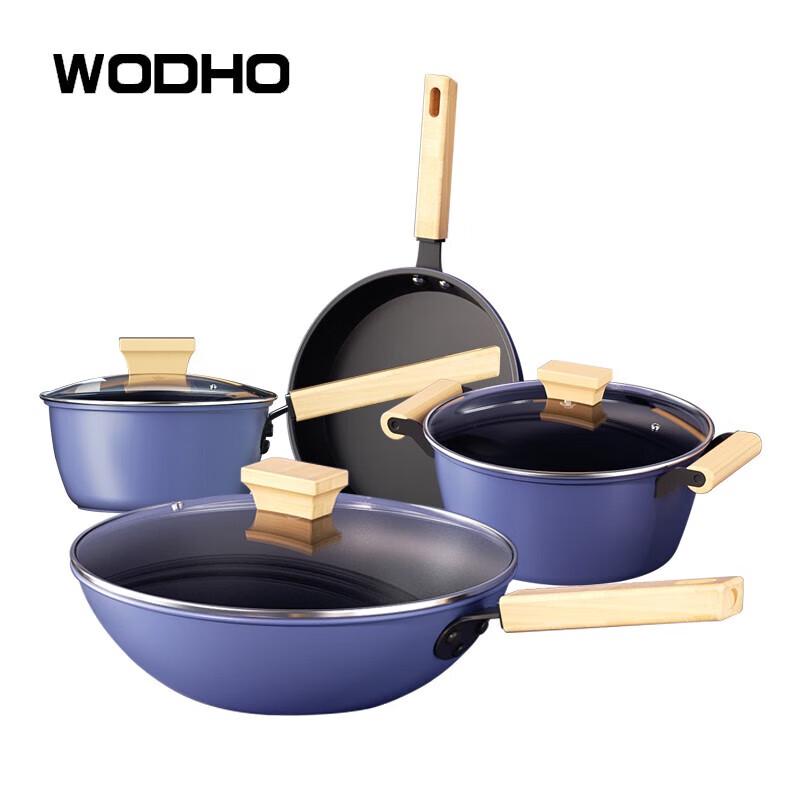 WODHO 4-Piece Titanium Nonstick Cookware Set