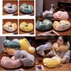 Cute Animal Design U Shaped Pillow Soft Plush Cartoon Travel Neck Cushion For Sleeping
