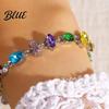 Delicate Chain Bracelet Women Irregular Cubic Zirconia Inlaid Adjustable Length