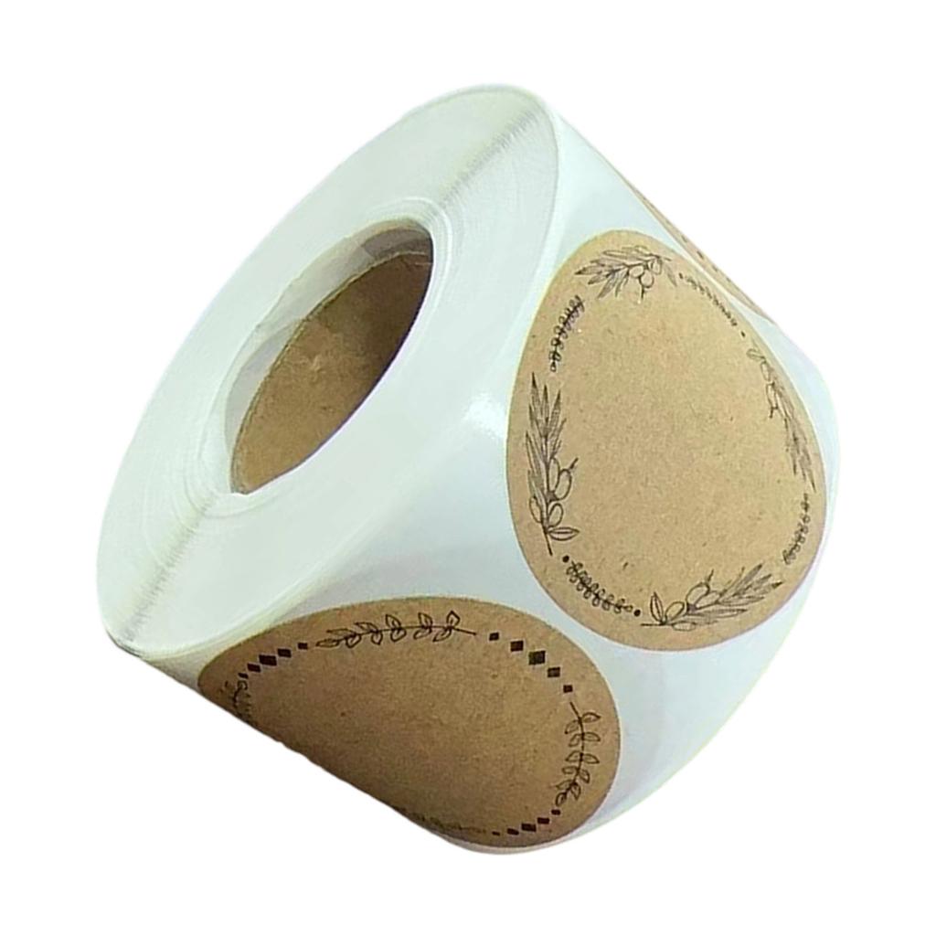 Pack Of 500 Kraft Paper Round Adhesive Labels Homemade Love Text Sticker Set For Baking Gift Home Decors And Crafting