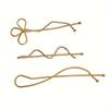 Korean-Style Minimalist Alloy Golden-Tone Hair Clip - One-Piece Bar Shape with Twist Design for Bangs, Hairpin for Women, Cute Hair Clips