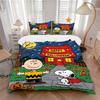 3Pcs Snoopy Charlie Brown Halloween Bedding Set Quilt Cover Pillowcase Home Christmas Halloween Gift 1 Duvet Cover 2 Pillowcase S1488