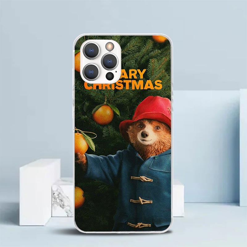 Cute P-PaddingtonS Bear Soft Cover for iPhone 16 17 Air 15 14 Pro Max 16E Phone Case 13 Mini 12 11 7 SE 8 Print Pattern Fit Case
